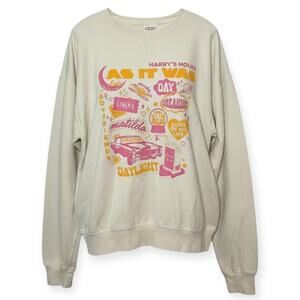 Harry’s House Sweatshirt Beige As It Was Crewneck Graphic Pullover Size Large